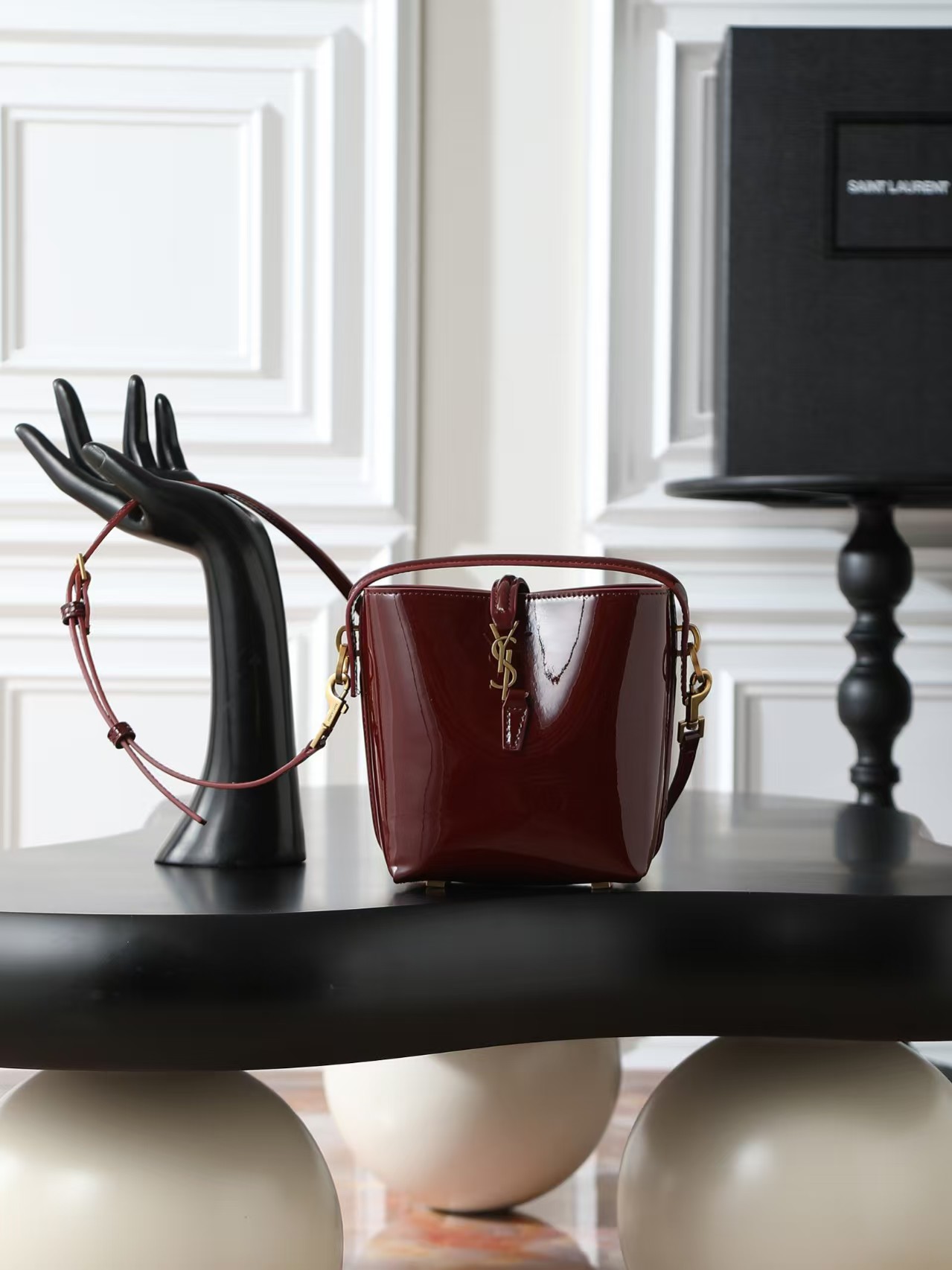 [TOP] Yves Saint Laurent YSL LE 37 Bag Mini 15x13x6cm - Claret - 711 Luxury