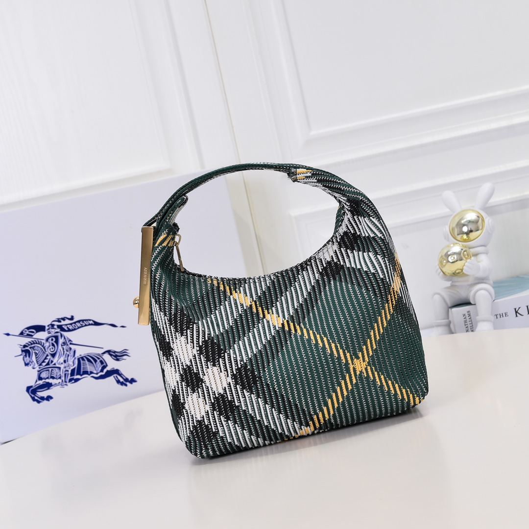 [TOP] BURBERRY Plaid Bag 21.5 x 10.5 x 23cm - Green - 711 Luxury