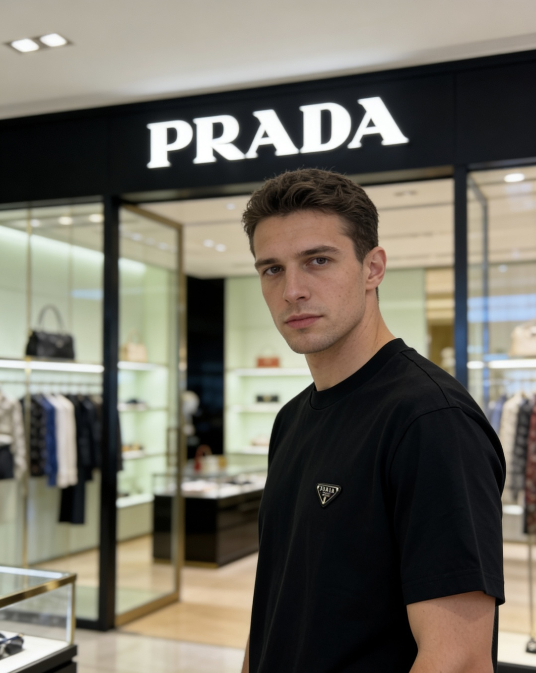 [TOP] PRADA Men's T-Shirt - Black