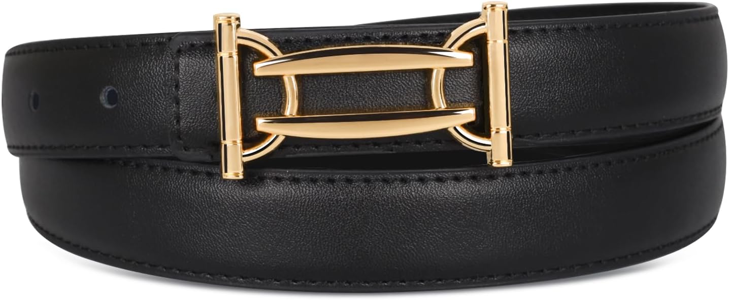 EXTREE Gold Buckle Belts for Women, Fashion Waist Band, Elegant Ladies' Belt, Gift for Women,Ideal for Dresses, Jeans