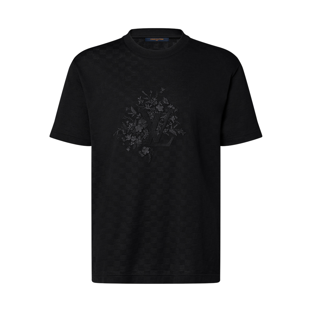 LOUIS VUITTON Embroidered Signature T-Shirt 1AJRHM #379364