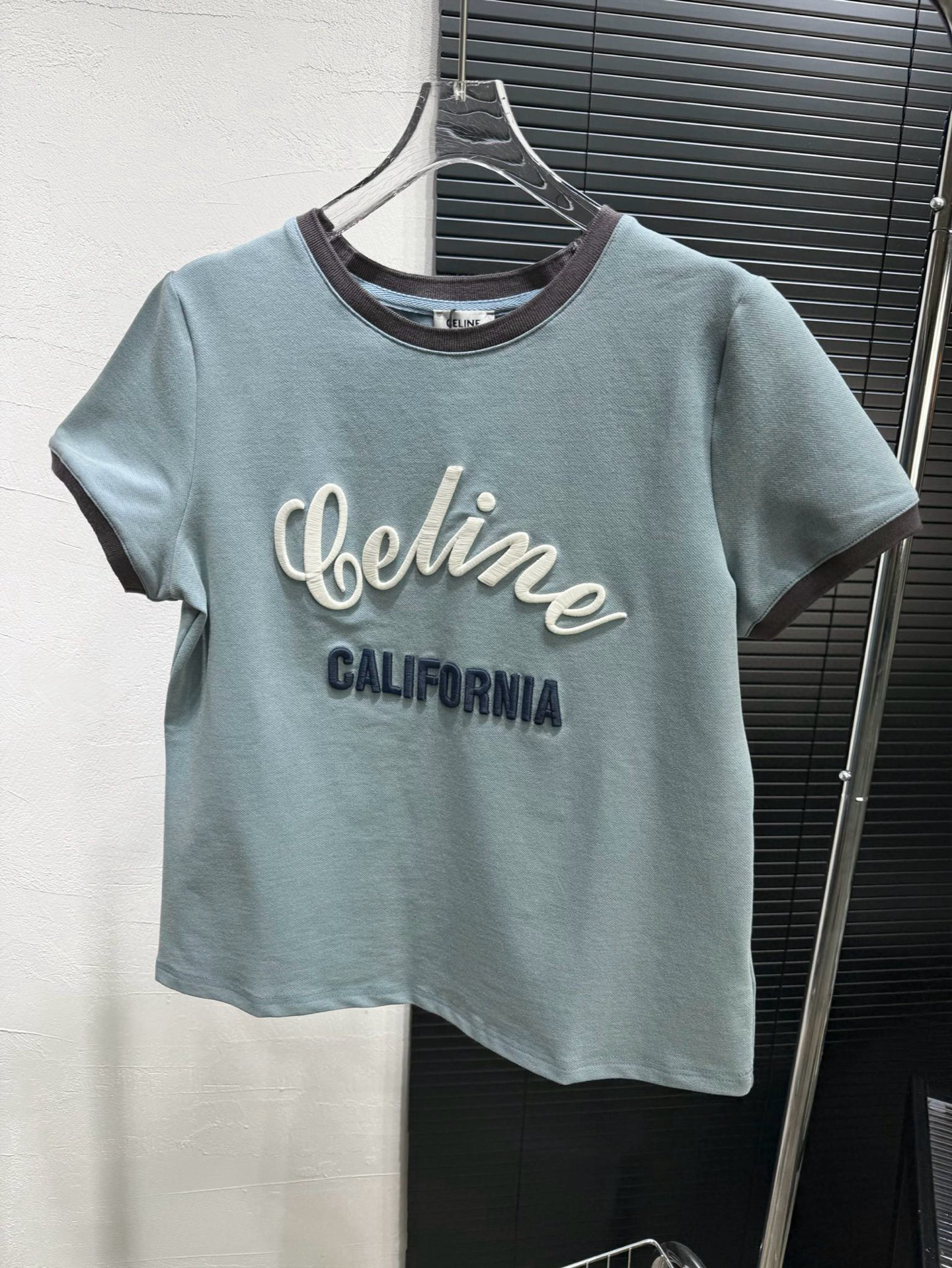 [TOP] CELINE Short-Sleeve Crew Neck T-Shirt - Gray