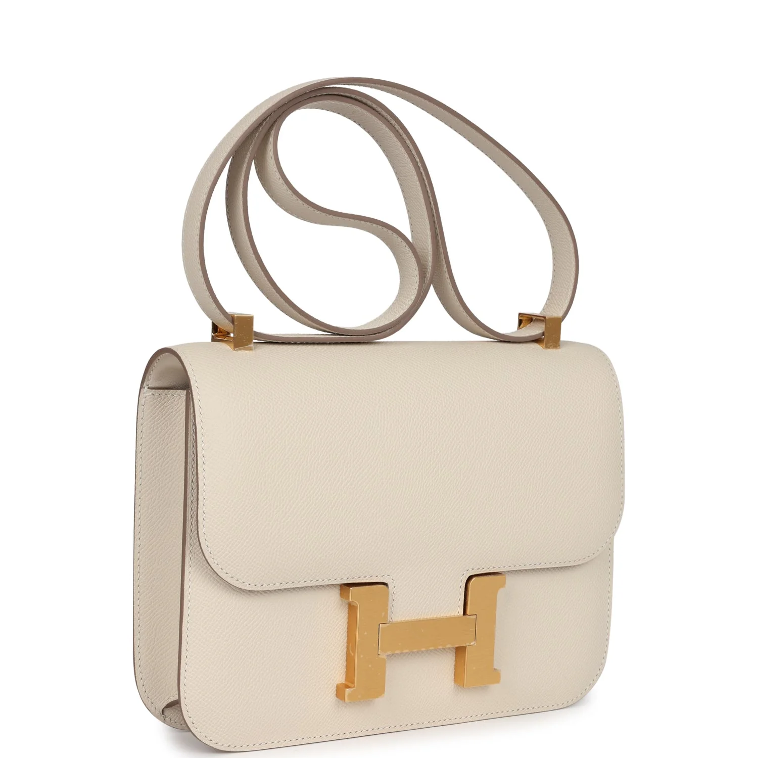 Hermes Constance  Craie Epsom Brushed Gold Hardware