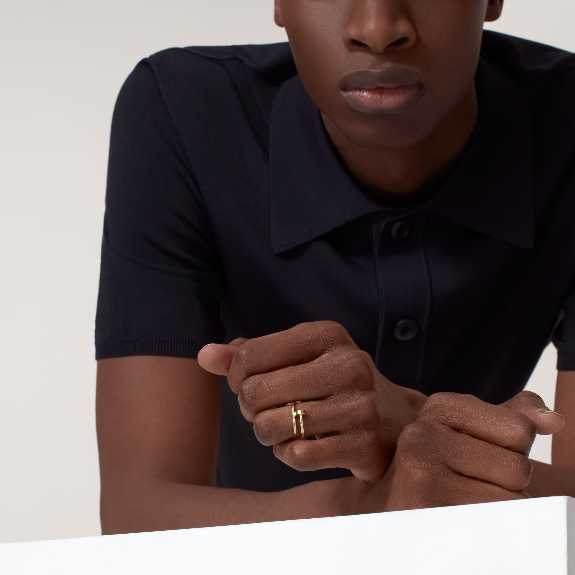 Carty Nails Solo Trace Ring ,Yellow Gold ,Small Model