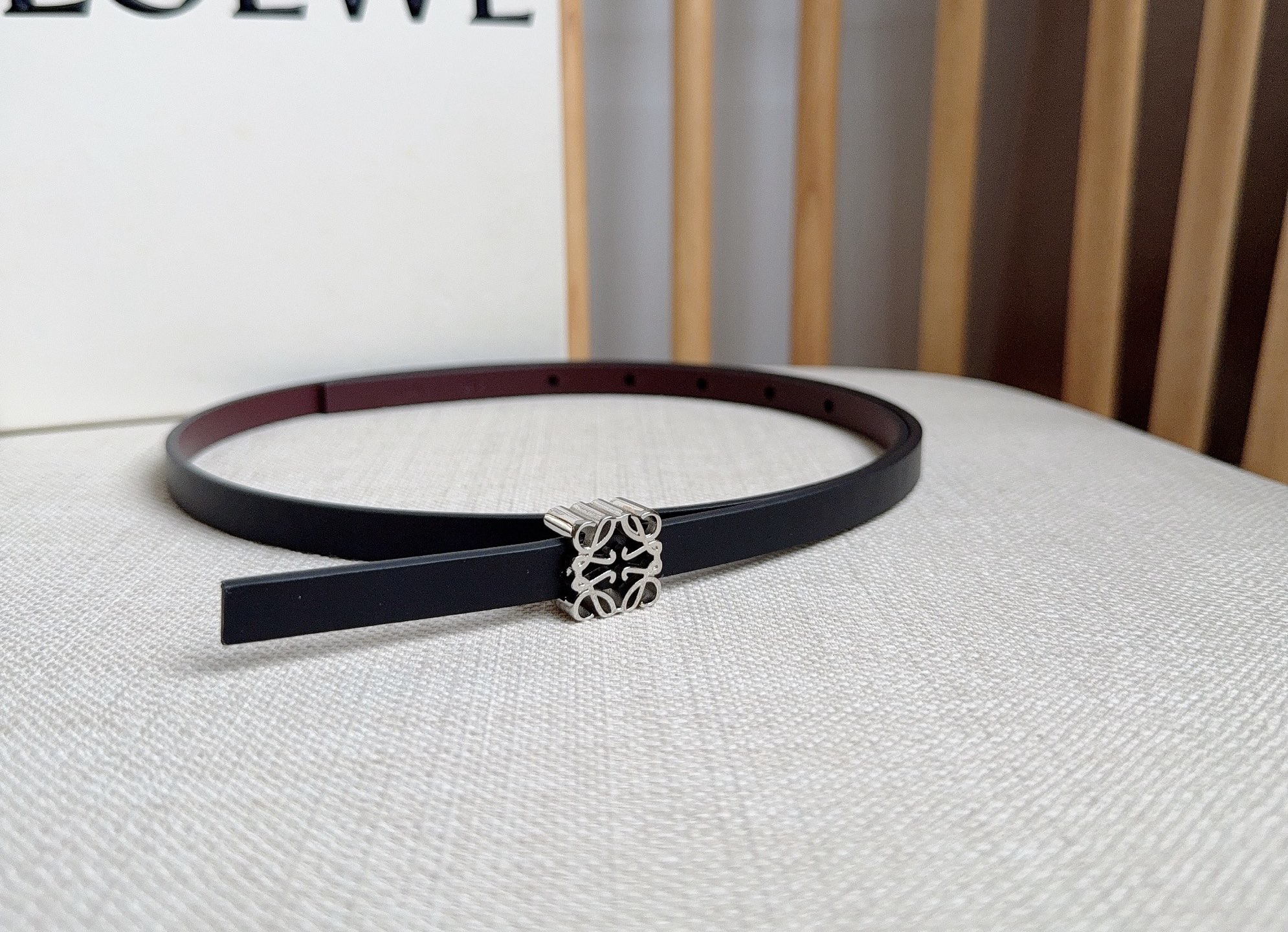 [TOP] LOEWE Leather Belt 1.0cm - Black - 711 Luxury