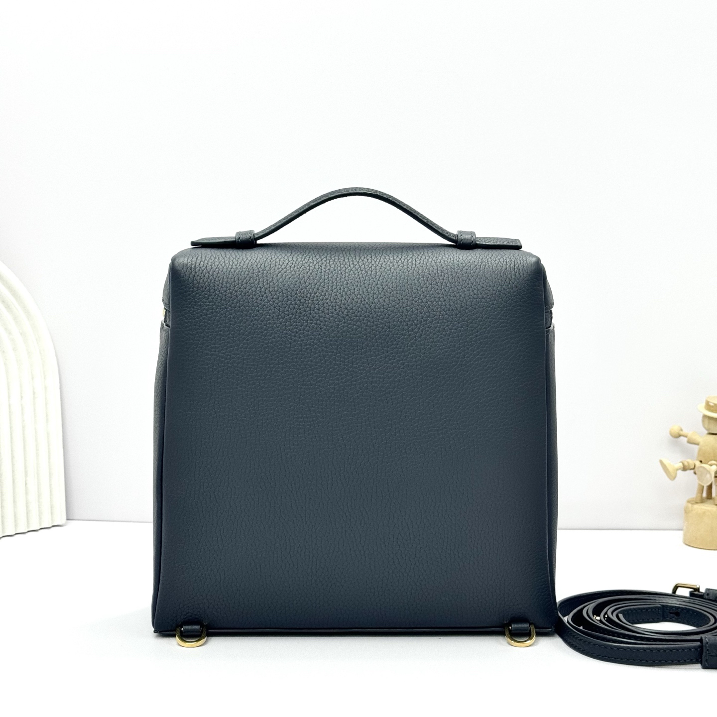 [TOP] Loro Piana Extra Poet L23.5 Backpack 21 x 23.5 x 8 cm - Dark Blue - 711 Luxury
