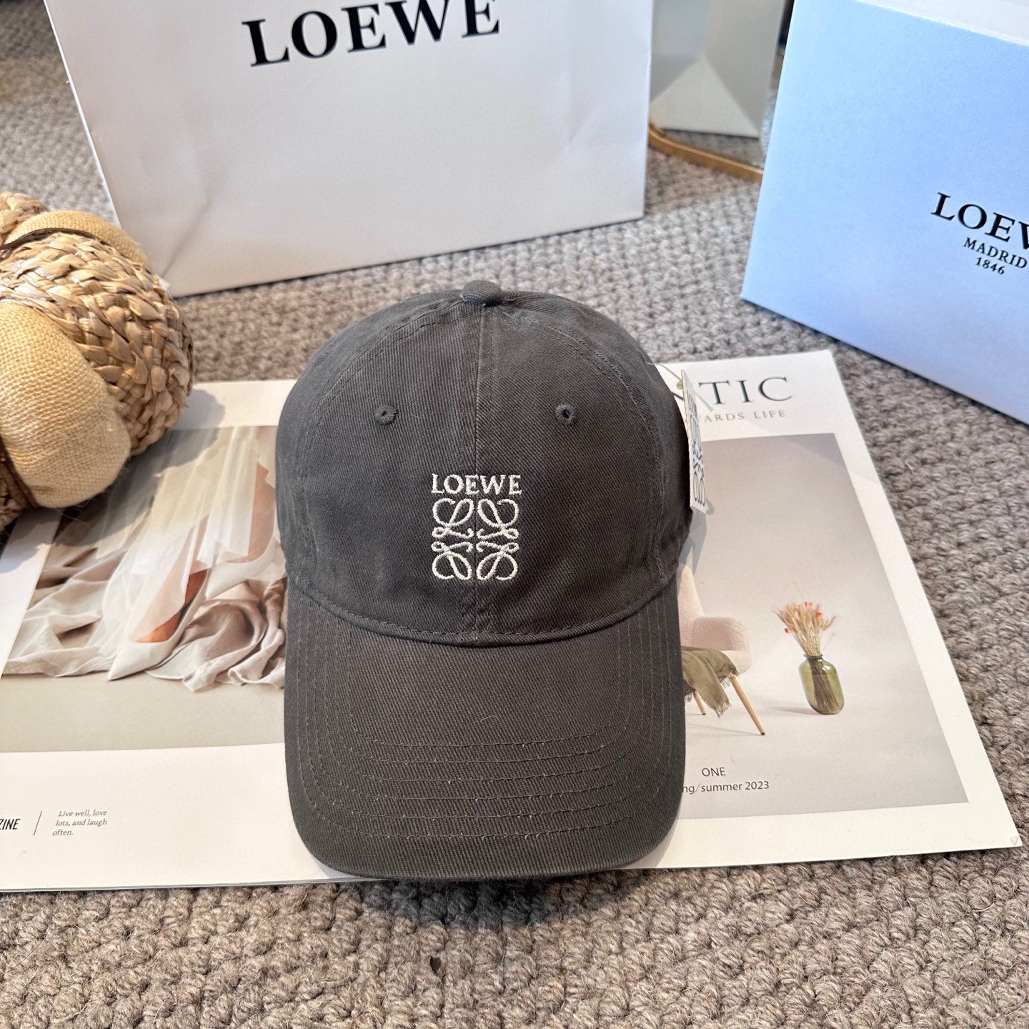 [TOP] LOEWE Baseball Cap - Grey - 711 Luxury