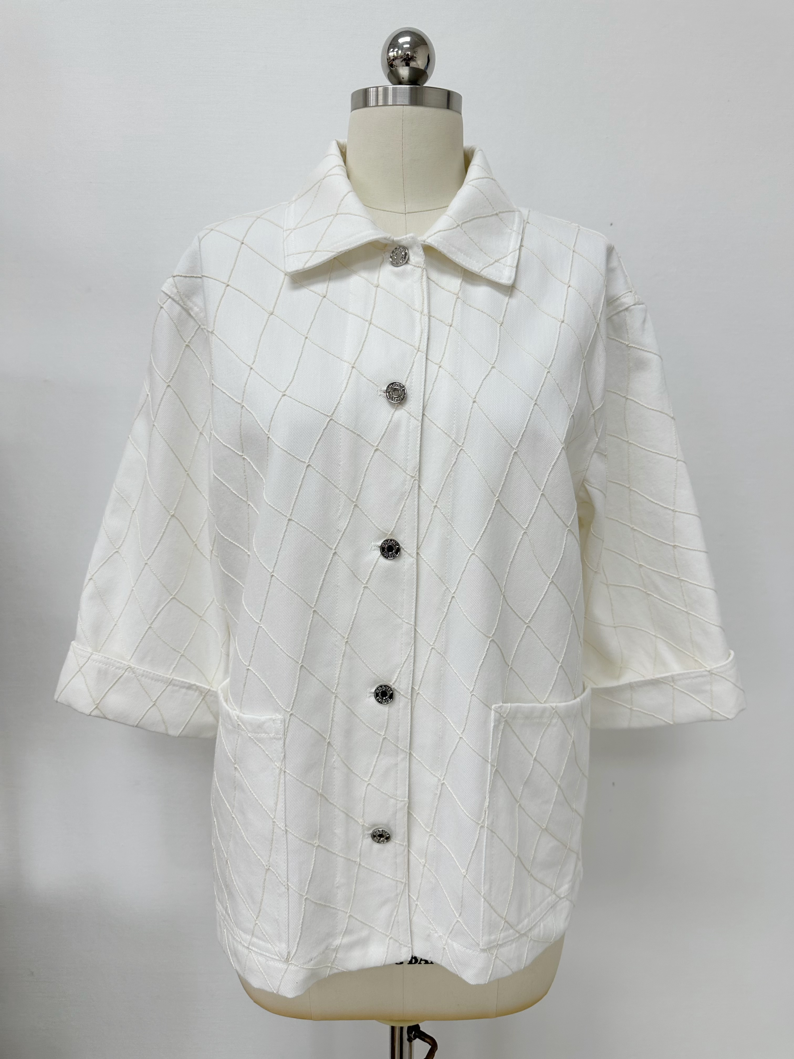 Chanel Top-quality Version Blouse Embroidered Denim Light Blue #385476