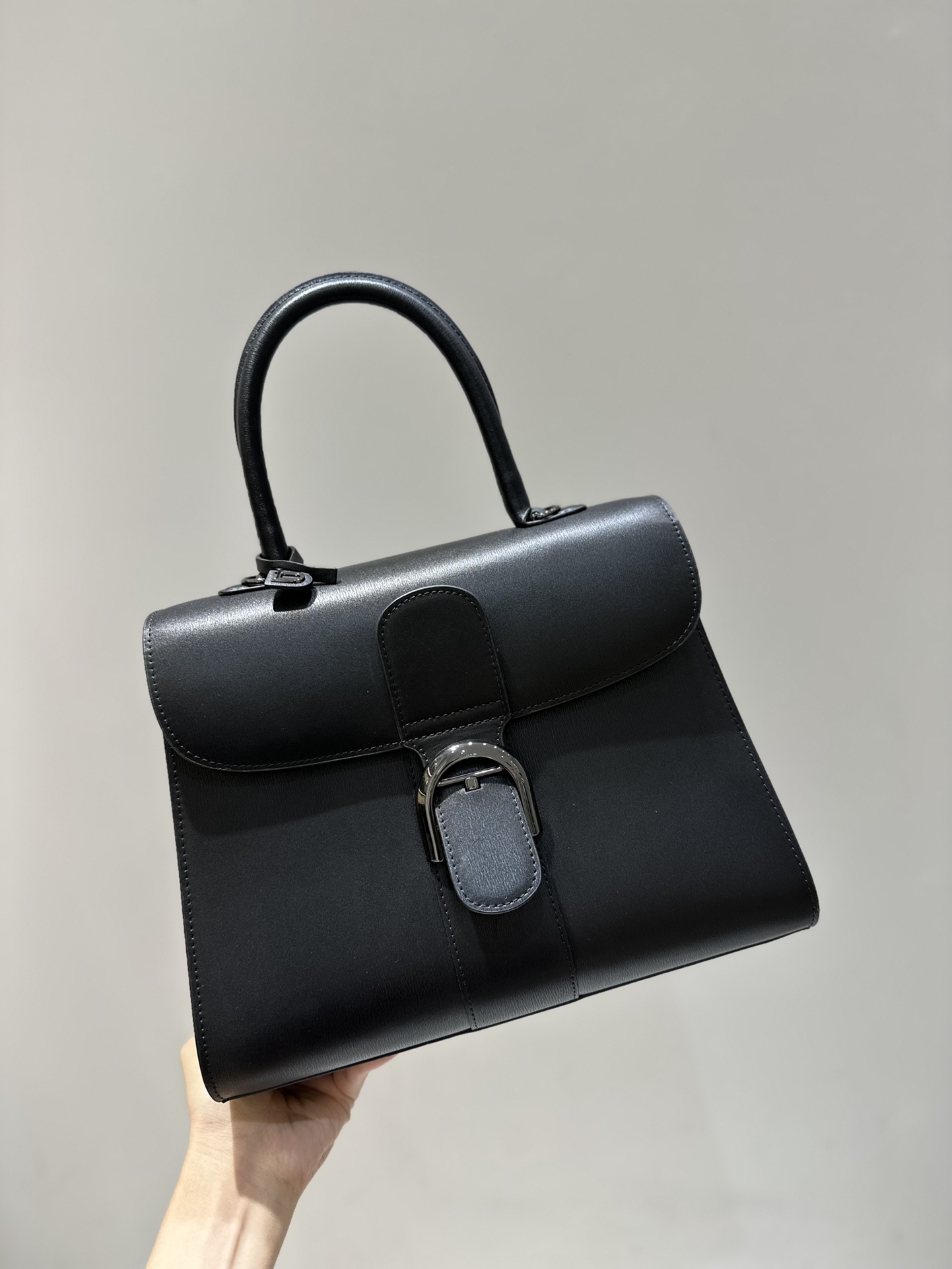 [TOP] Delvaux Brillant Bag Box Leather 28cm - Black - 711 Luxury