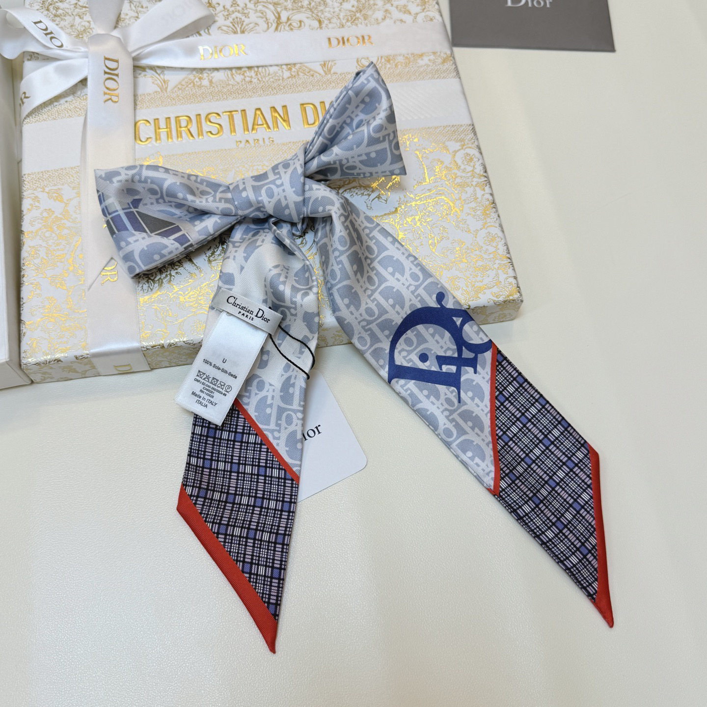 [TOP] Christian Dior Twilly Scarf - Blue - 711 Luxury