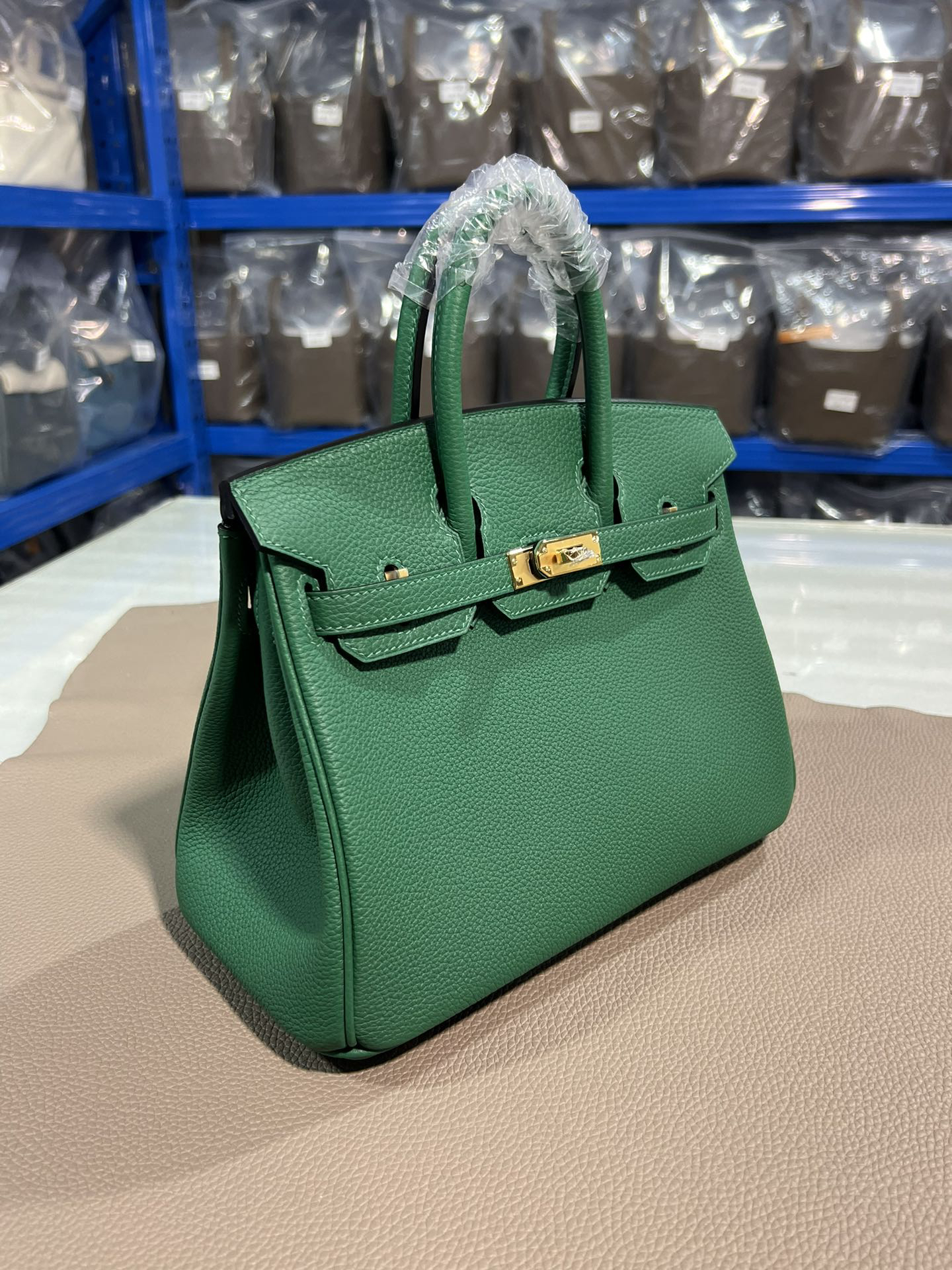[TOP] HERMES Birkin Togo Leather 25cm - Vert Vertigo & GHW