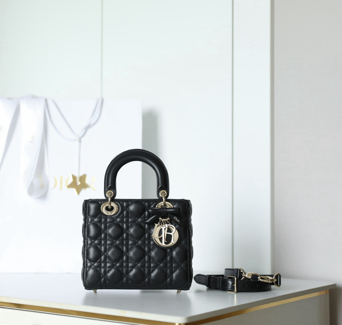 [TOP] Christian Dior Lady Dior Bag - Black - GHW - 711 Luxury