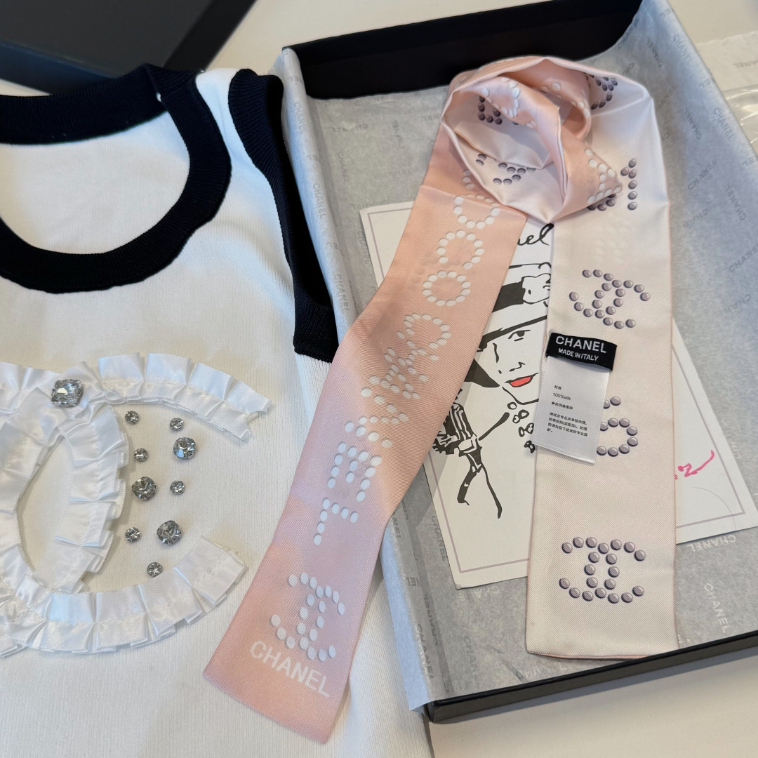 [TOP] CHANEL Twilly Scarf - Pink - 711 Luxury