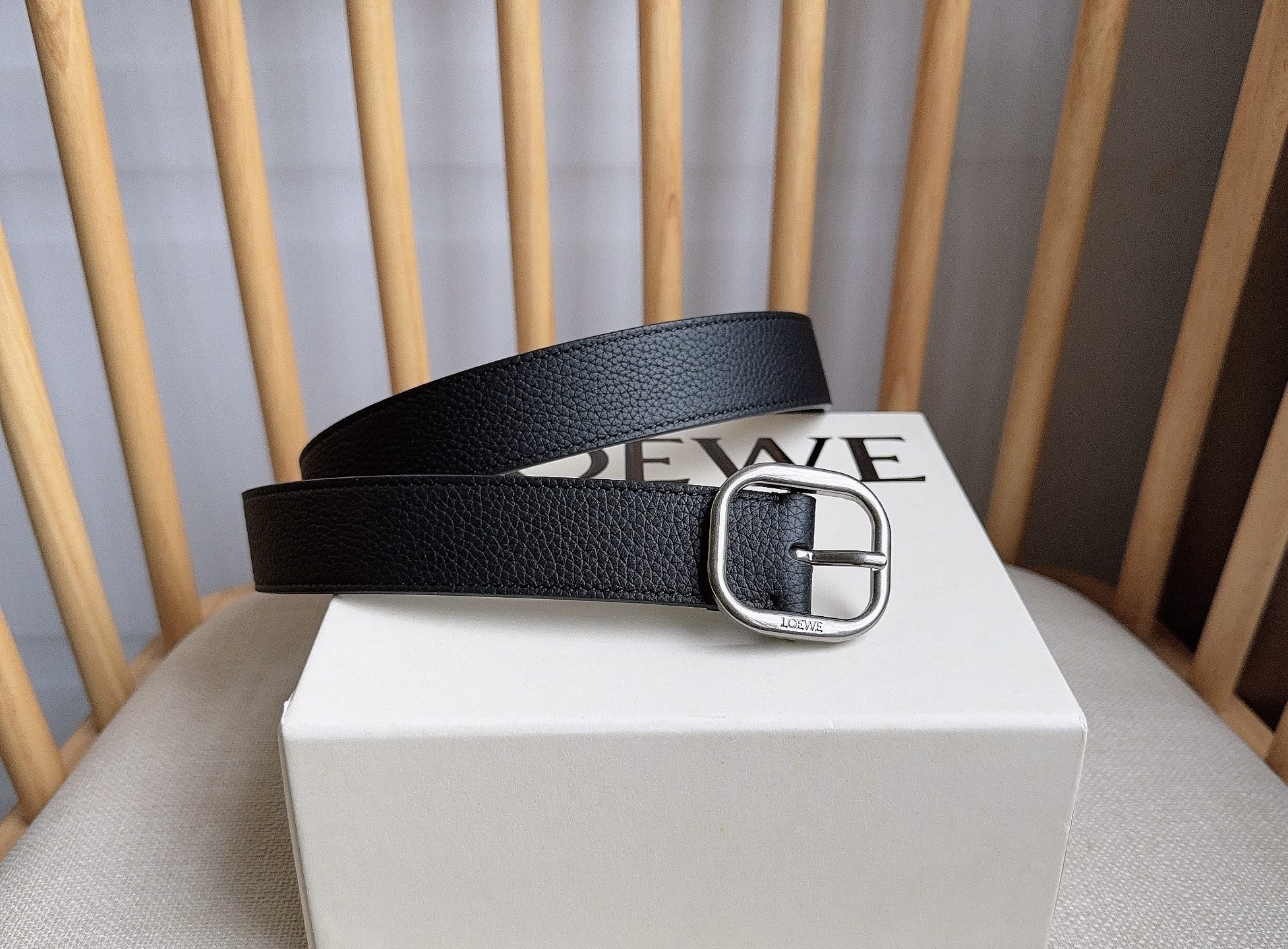 [TOP] LOEWE Leather Belt 3.0cm - Black - 711 Luxury