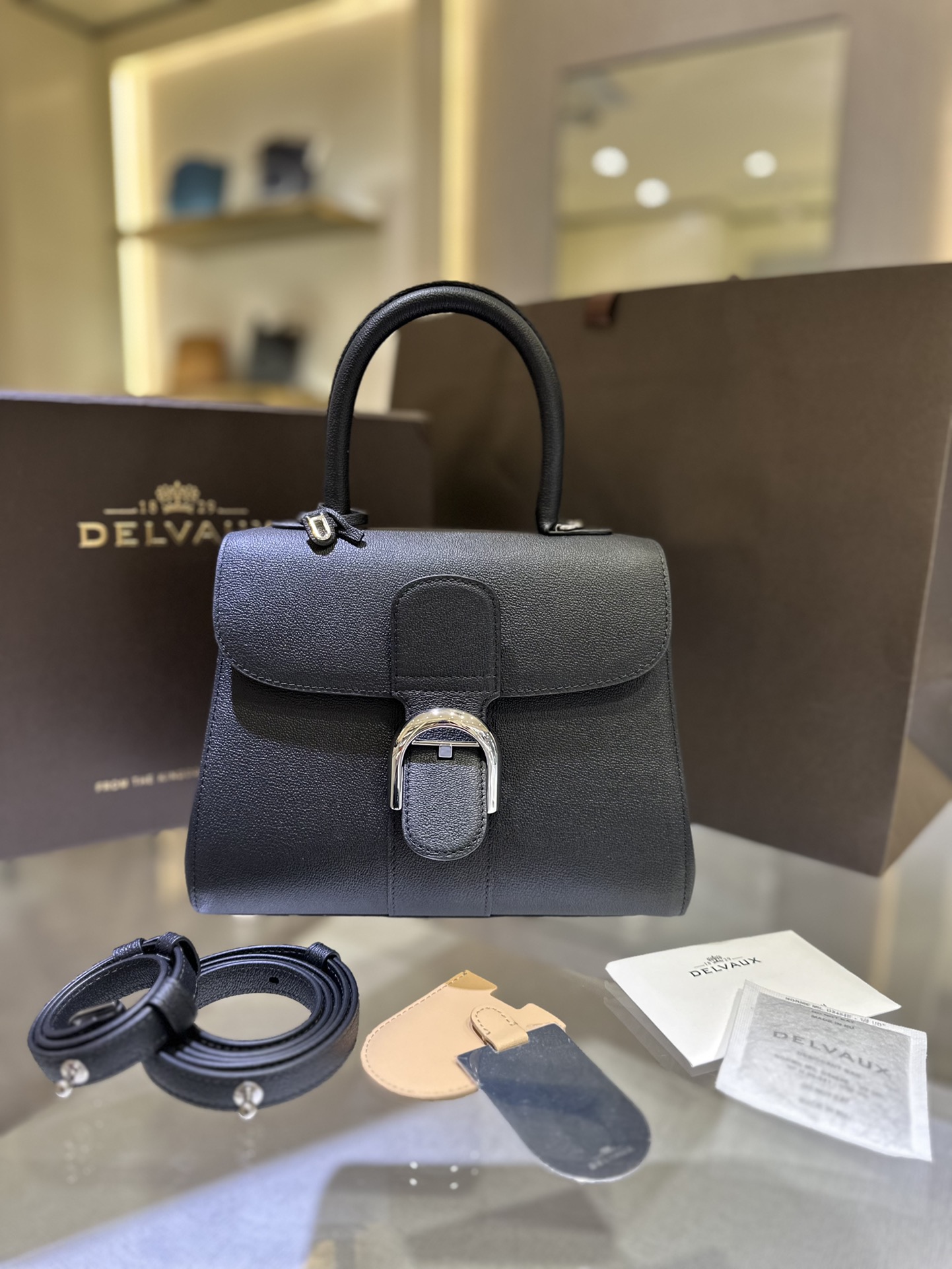 [TOP] Delvaux Brillant Bag Cowhide 24*12*19cm - Black - 711 Luxury