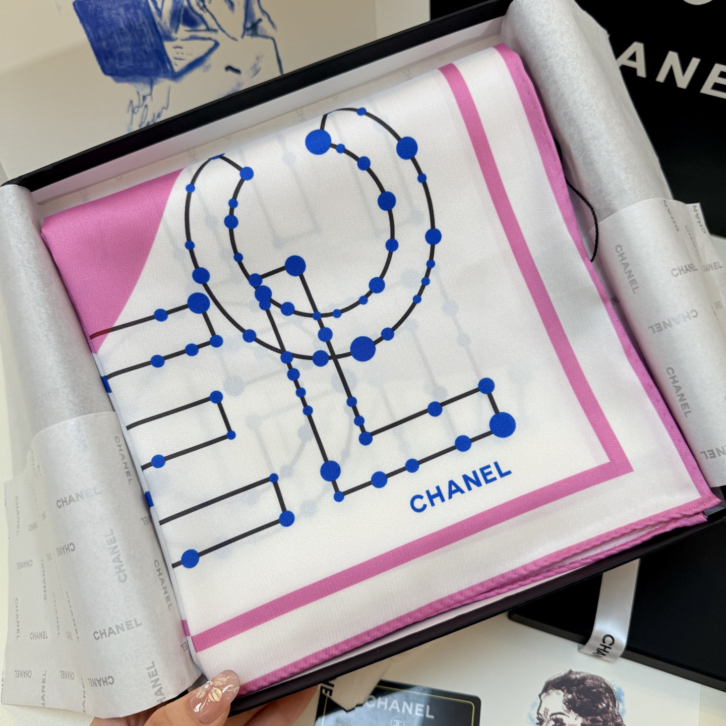 [TOP] Chanel Silk Scarf 90x90cm - Pink - 711 Luxury
