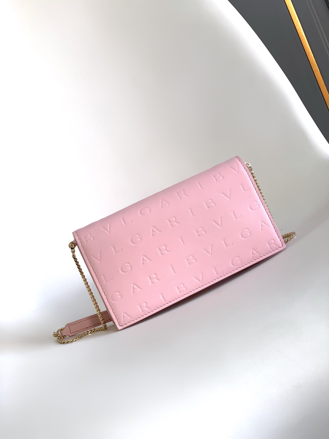 [TOP] BVLGARI LOGO Bag Calfskin 19x10.5x4.5cm - Pink - 711 Luxury