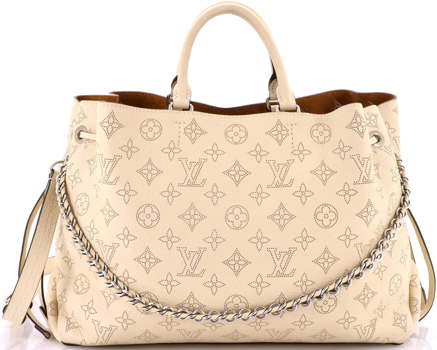 Louis Vuitton, Pre-Loved Bella Tote Mahina Leather, Neutral
