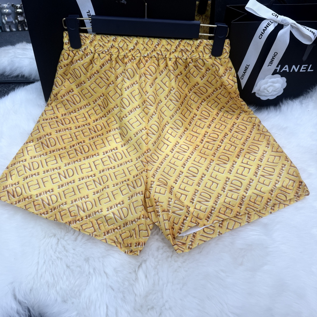 [TOP] FENDI Shirt + Shorts Suit - Yellow