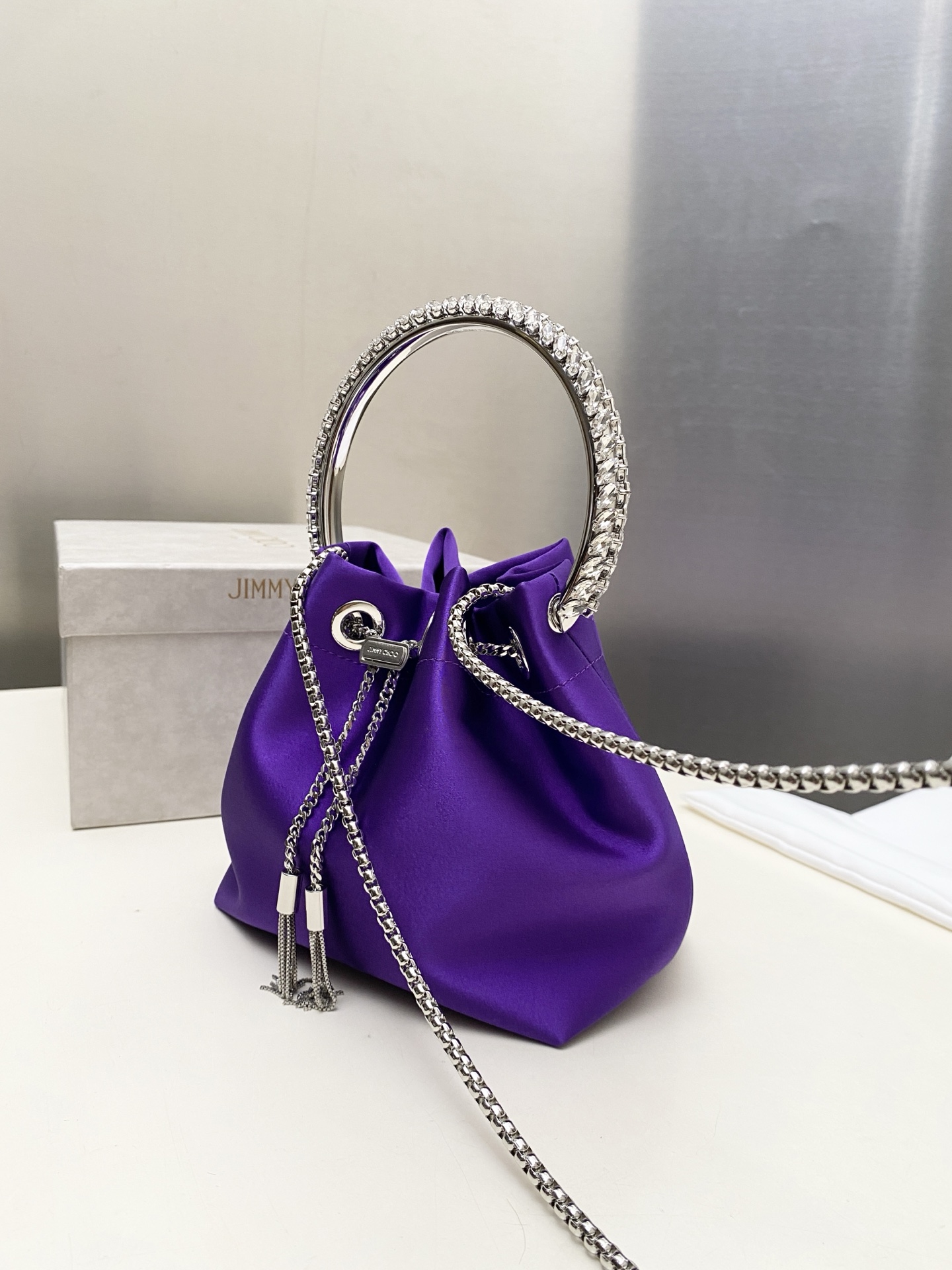 [TOP] JIMMY CHOO Bon Bon Bag 16*15*9.5CM - Purple - 711 Luxury