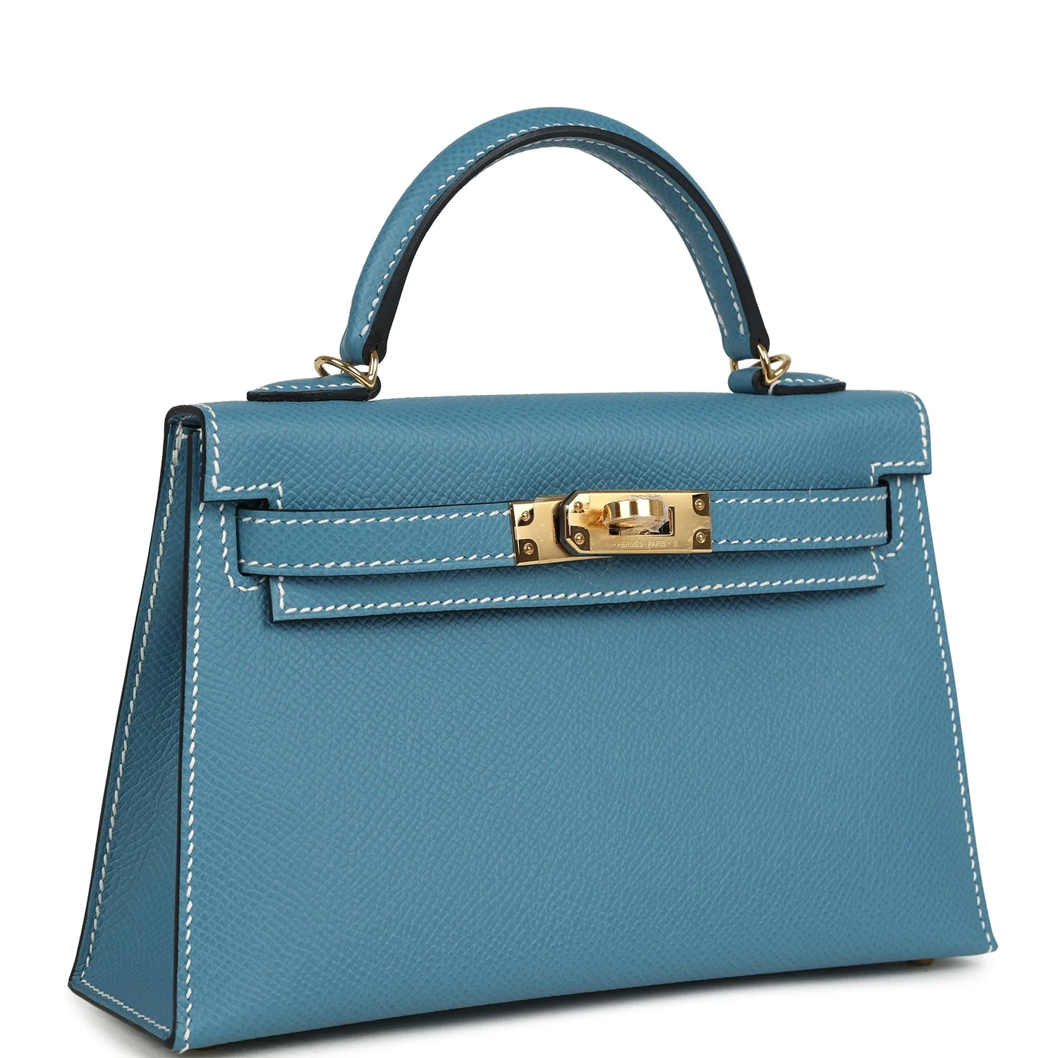 Hermes Kelly Sellier  Blue Jean Epsom Gold Hardware