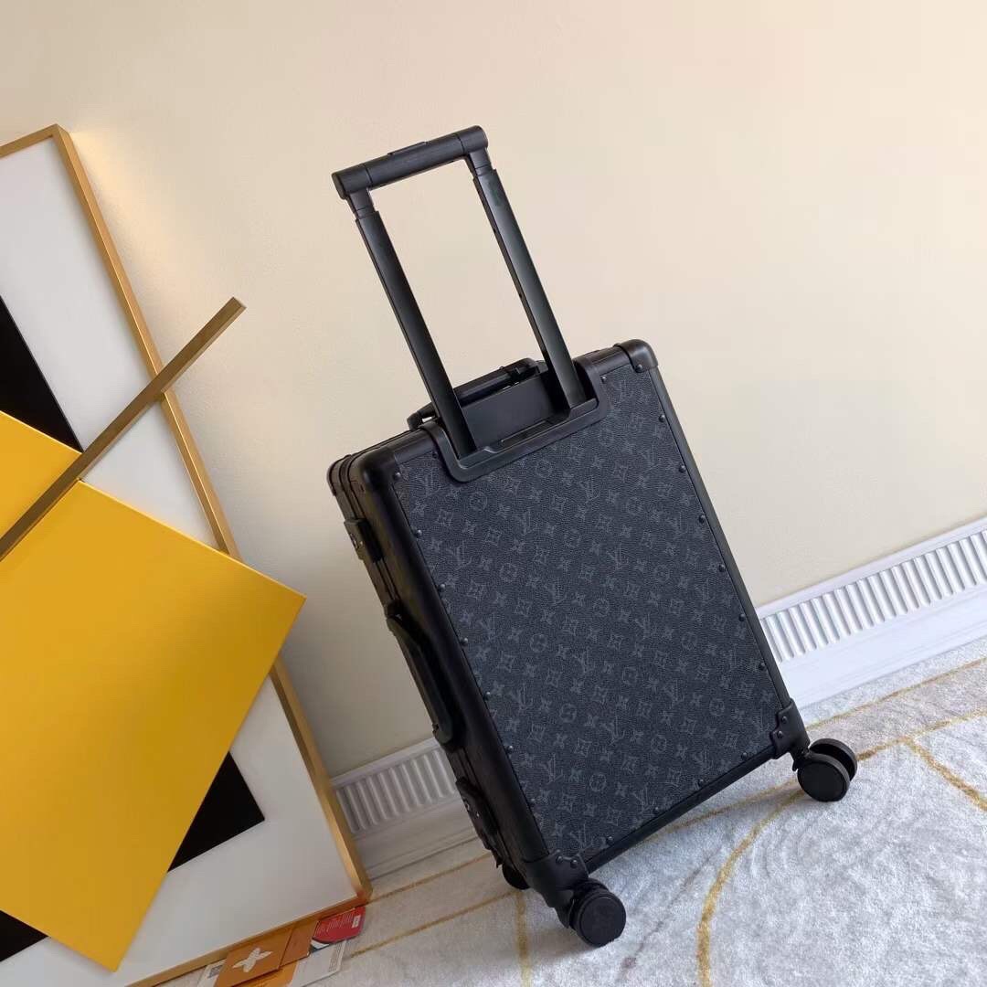 [TOP] Louis Vuitton LV Rolling Luggage 37-21-57 CM - Black - 711 Luxury