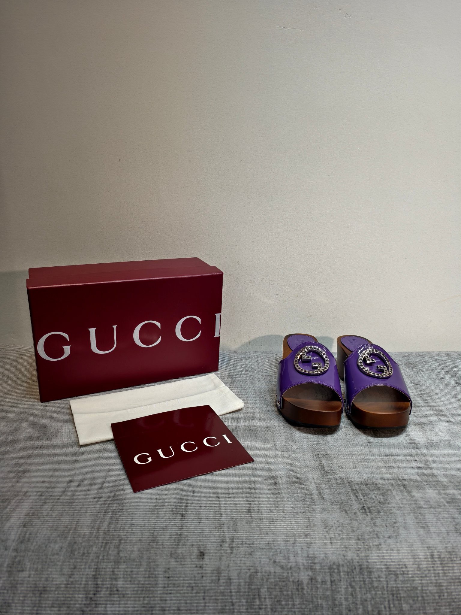 [TOP] GUCCI Platform Wooden-soled slides with GG Logo - Collections - 711 Luxury