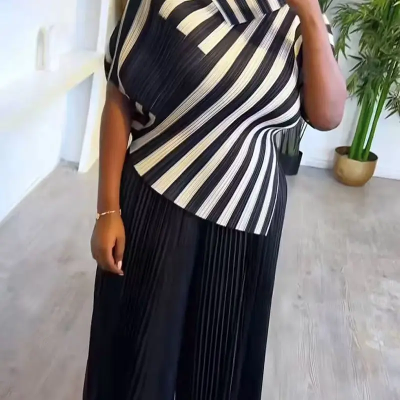 Elegant Pleated Two-Piece Set