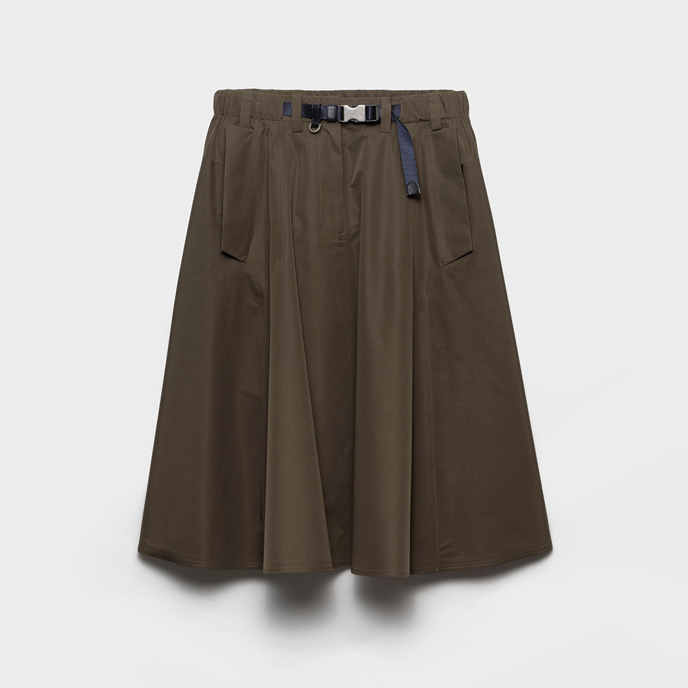 PRADA Selva Green Technical Fabric Circle Skirt #378469