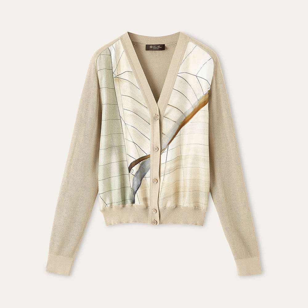 Loro Piana brown Clothing Loro Piana Maestrale Cardigan Silk Burnt Sugar Vory Light Brown Jumpers #387738 | Nigo Office