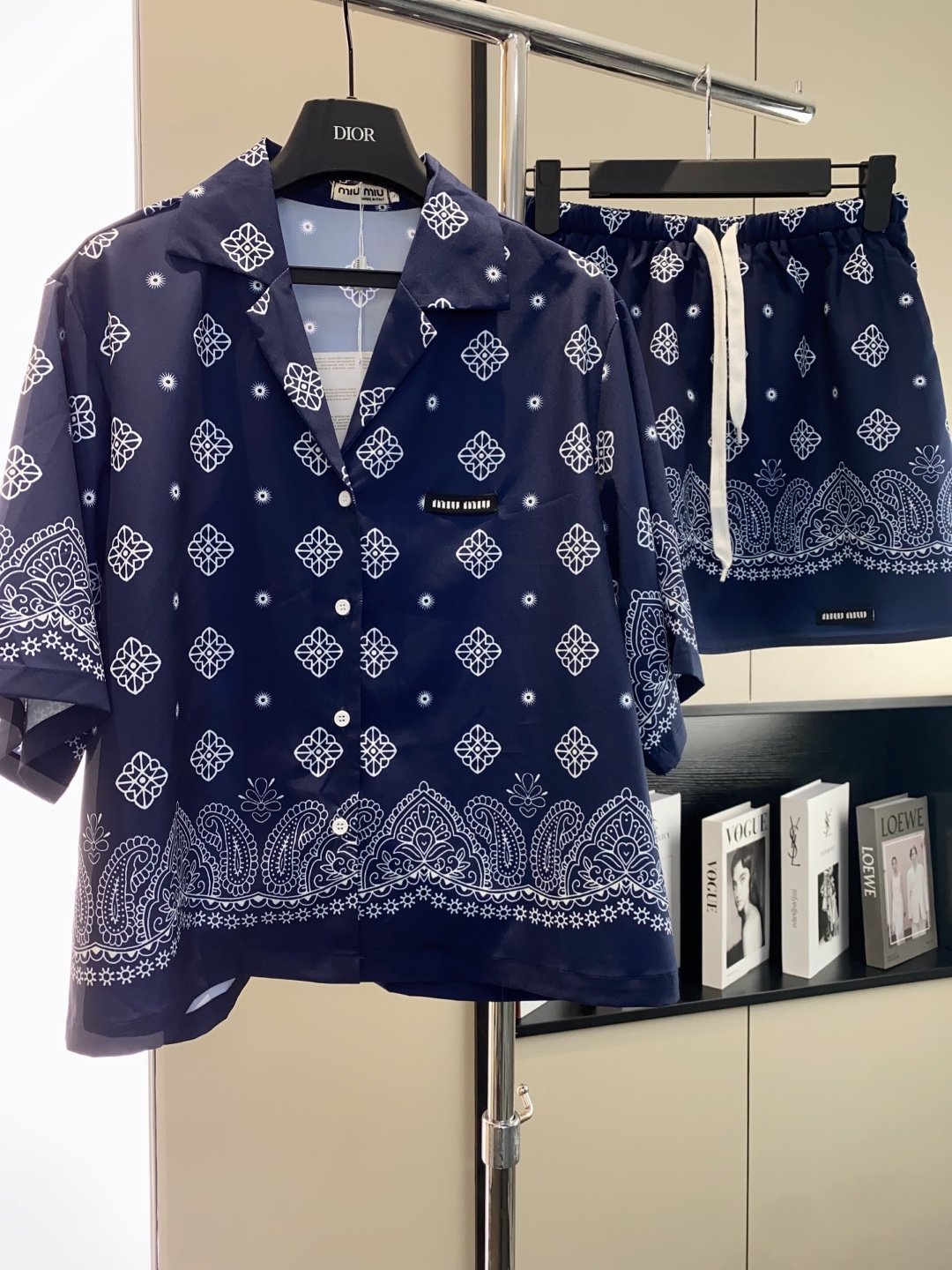 [TOP] Miu Miu  Shirt + Shorts Suit - Blue