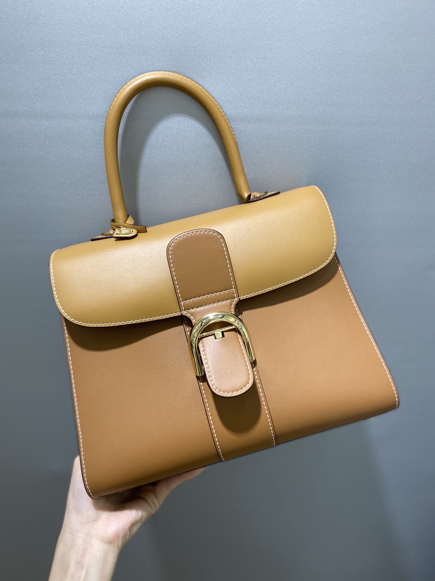 [TOP] Delvaux Brillant Bag Box Leather 28cm - Brown - 711 Luxury