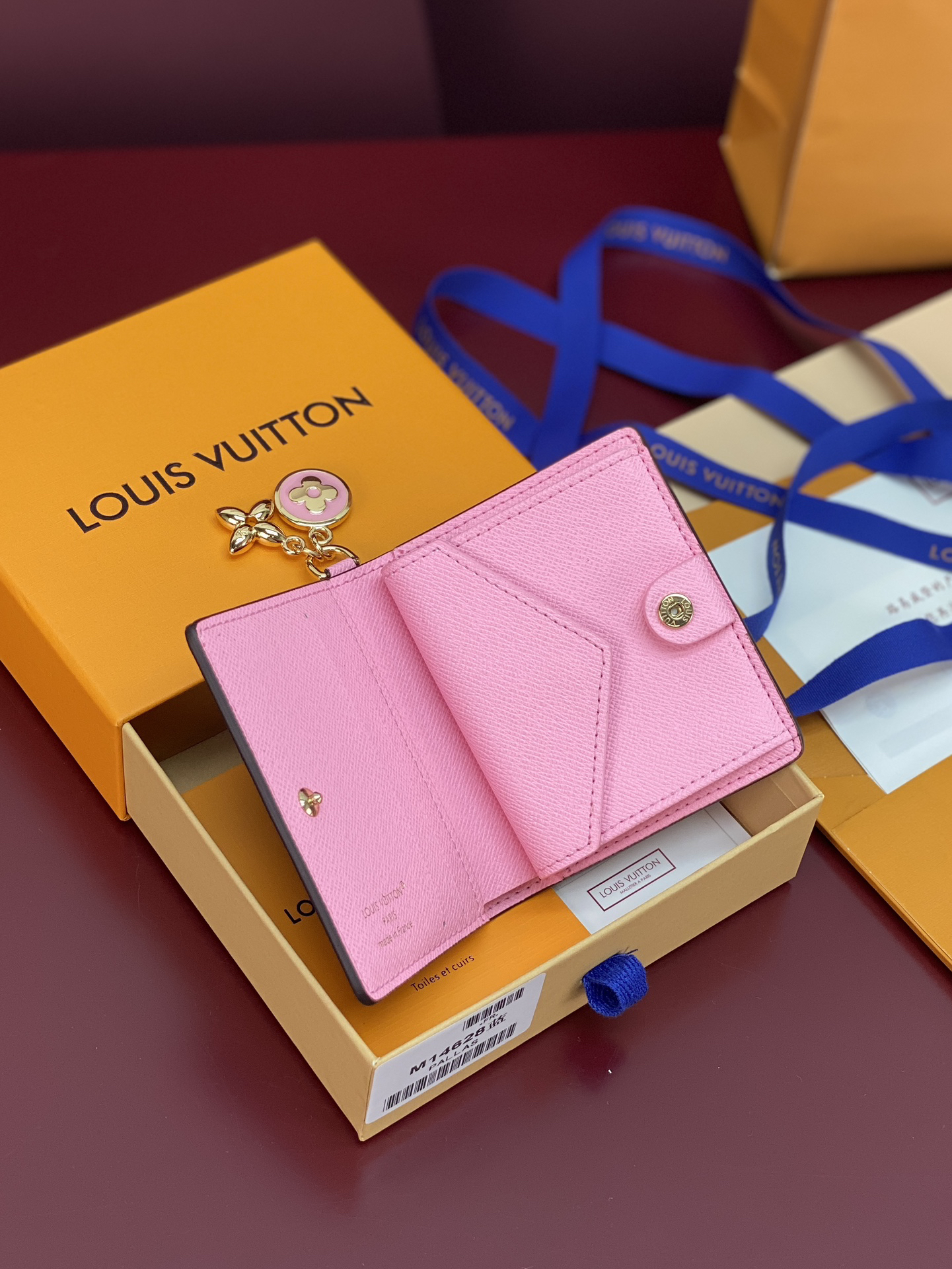[TOP] Louis Vuitton LV Monogram Canvas/Leather Wallet 9x10x2.5cm - Brown/Pink - 711 Luxury