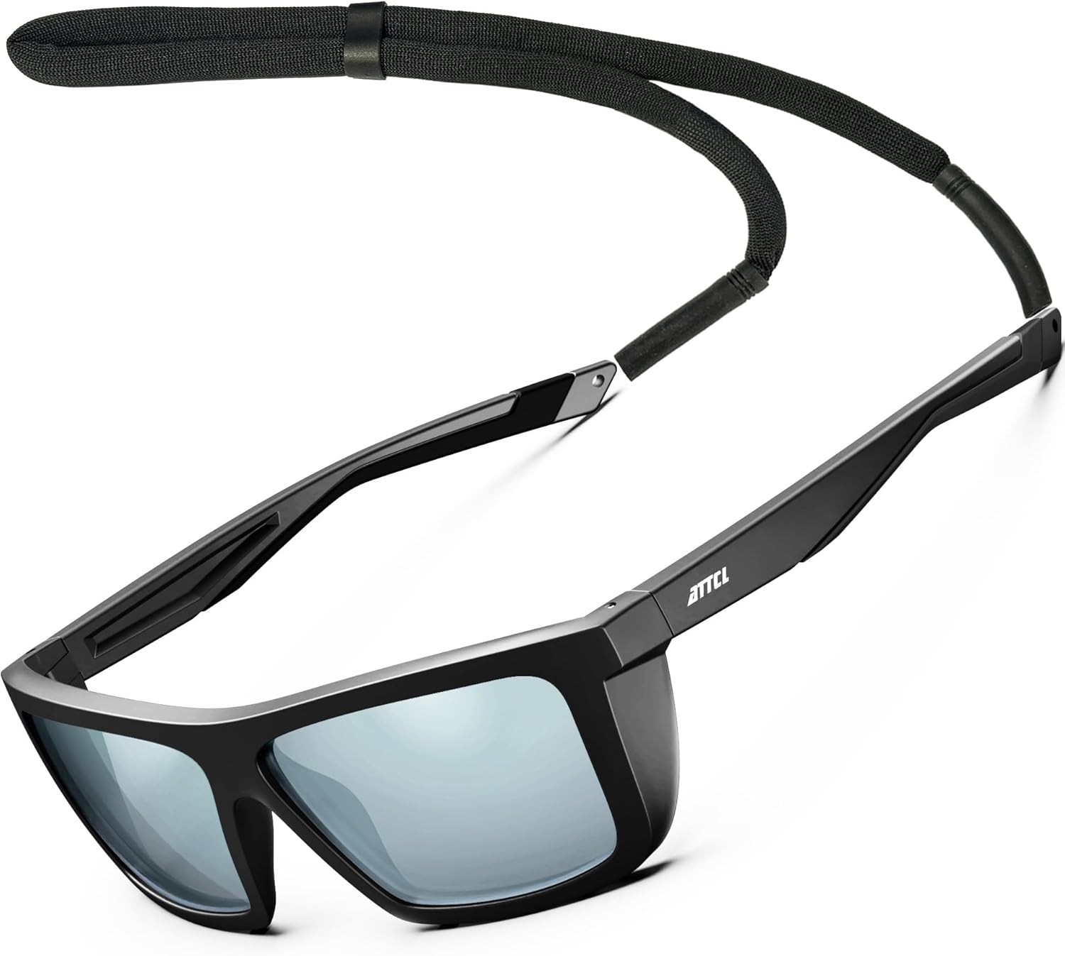 ATTCL Sports Polarized Sunglasses for Men: Secure Anti-Slip Lightweight TR90 Square Frame UV Protection for Driving Fishing