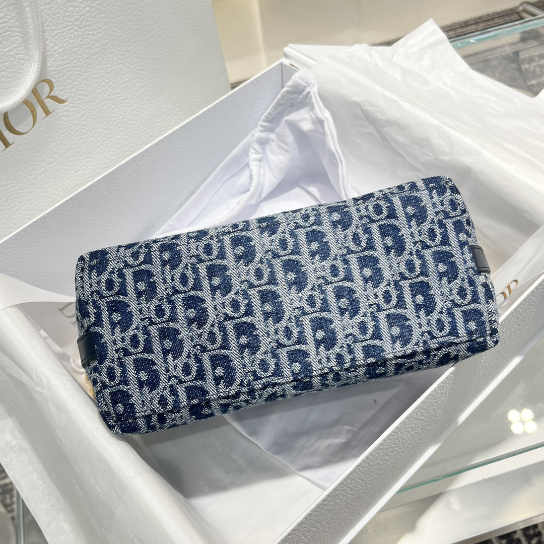 [TOP] Christian Dior Denim Chain Hobo Bag 28.5*14.5*10cm - Blue