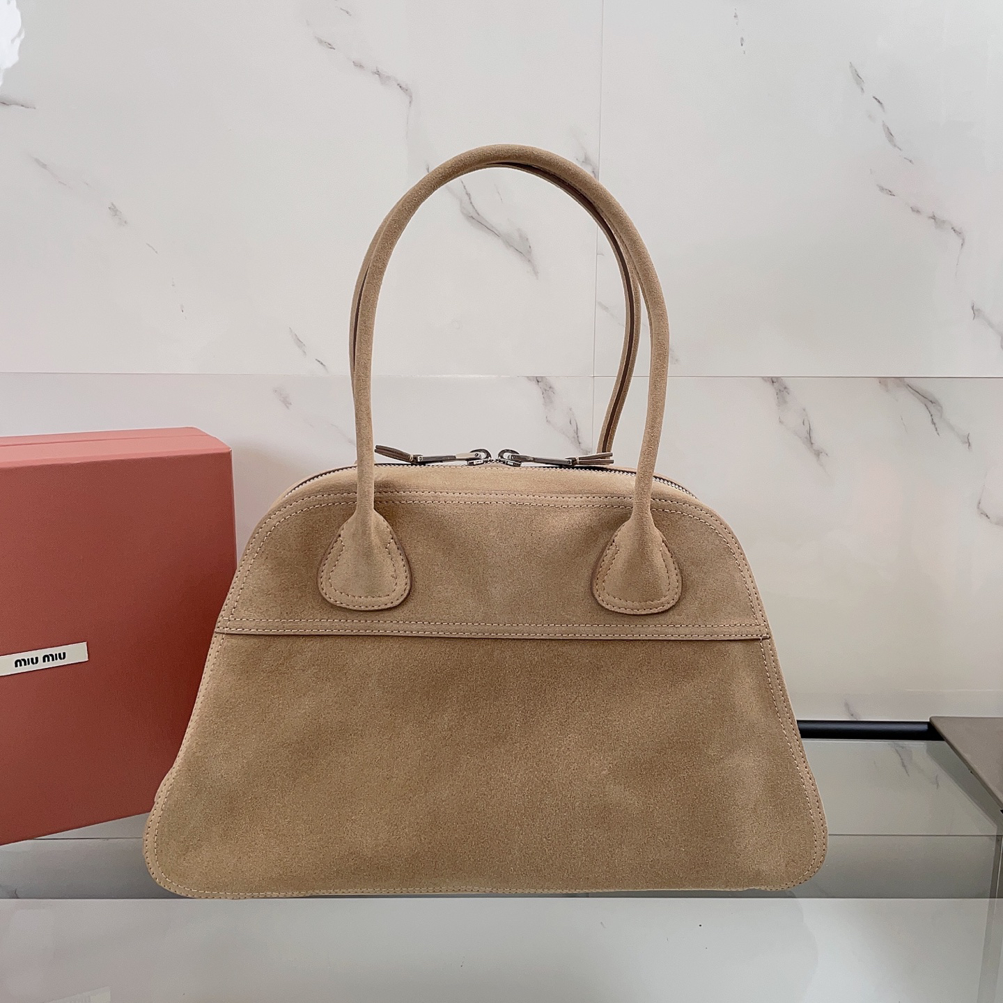 [TOP] Miu Miu Vivant Handbag 40X24X13CM - Khaki - 711 Luxury