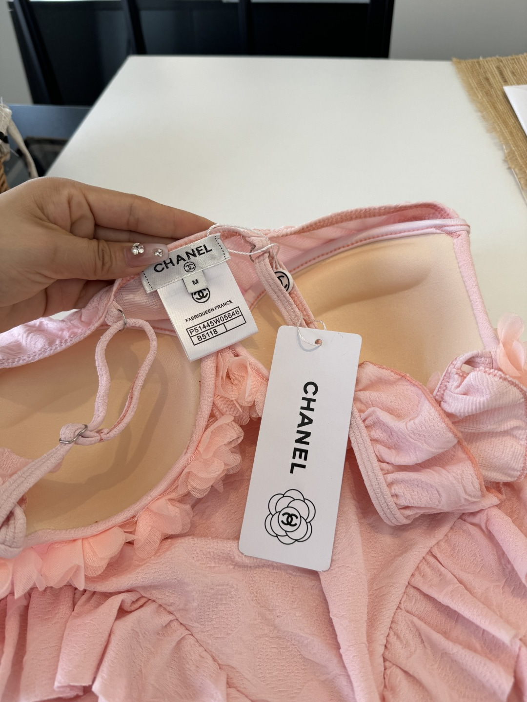 [TOP] CHANEL One-Piece Swimsuit - Pink