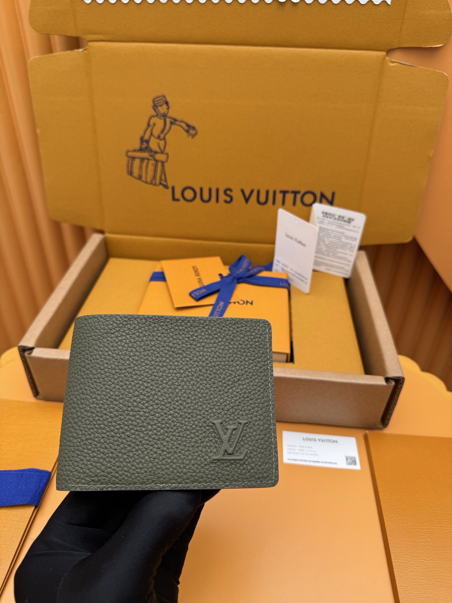 [TOP] Louis Vuitton LV Multie Wallet Cowhide 11.5x9x1.5cm - Dark Green - 711 Luxury