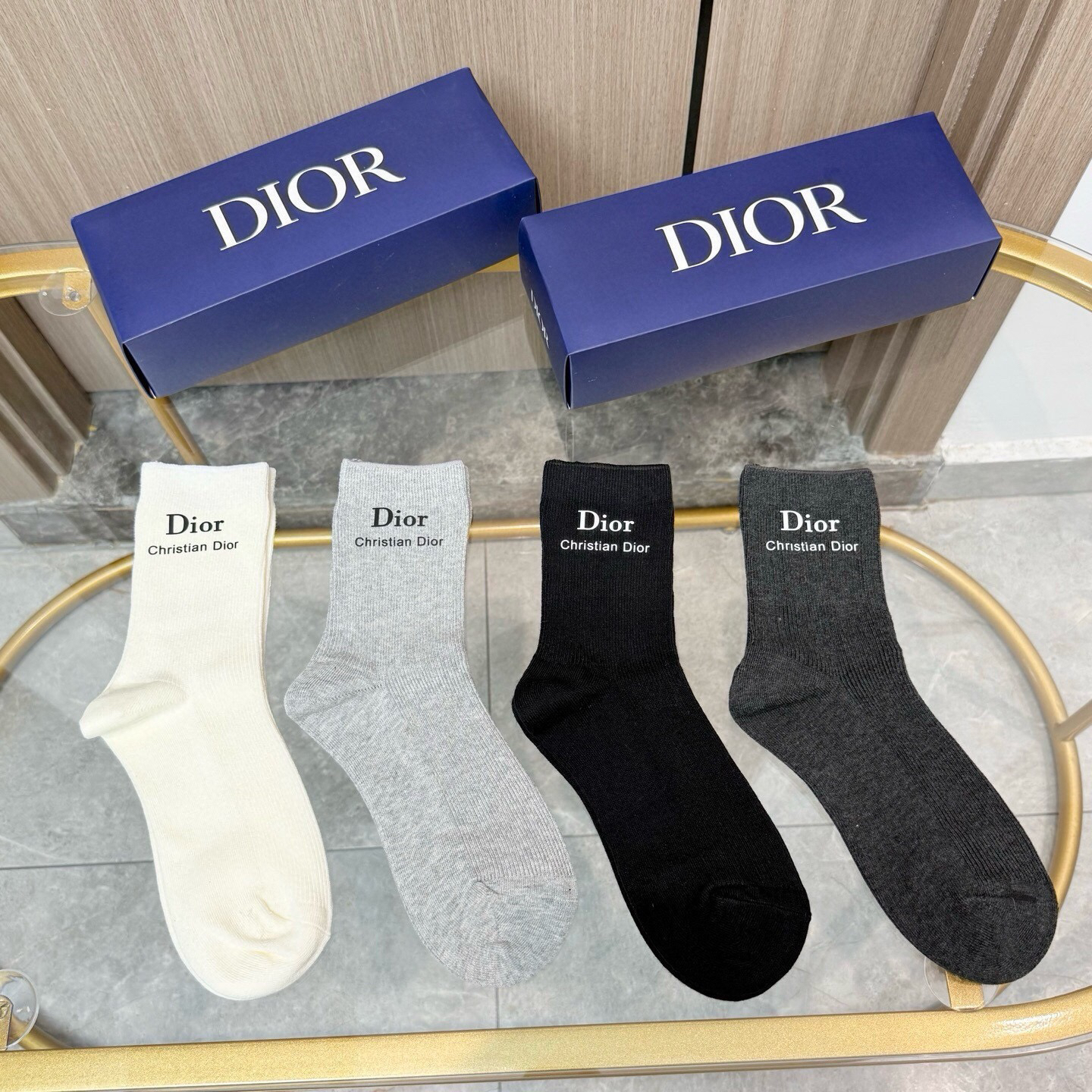[TOP] Christian Dior Socks - 4 Pieces as a Set - 711 Luxury