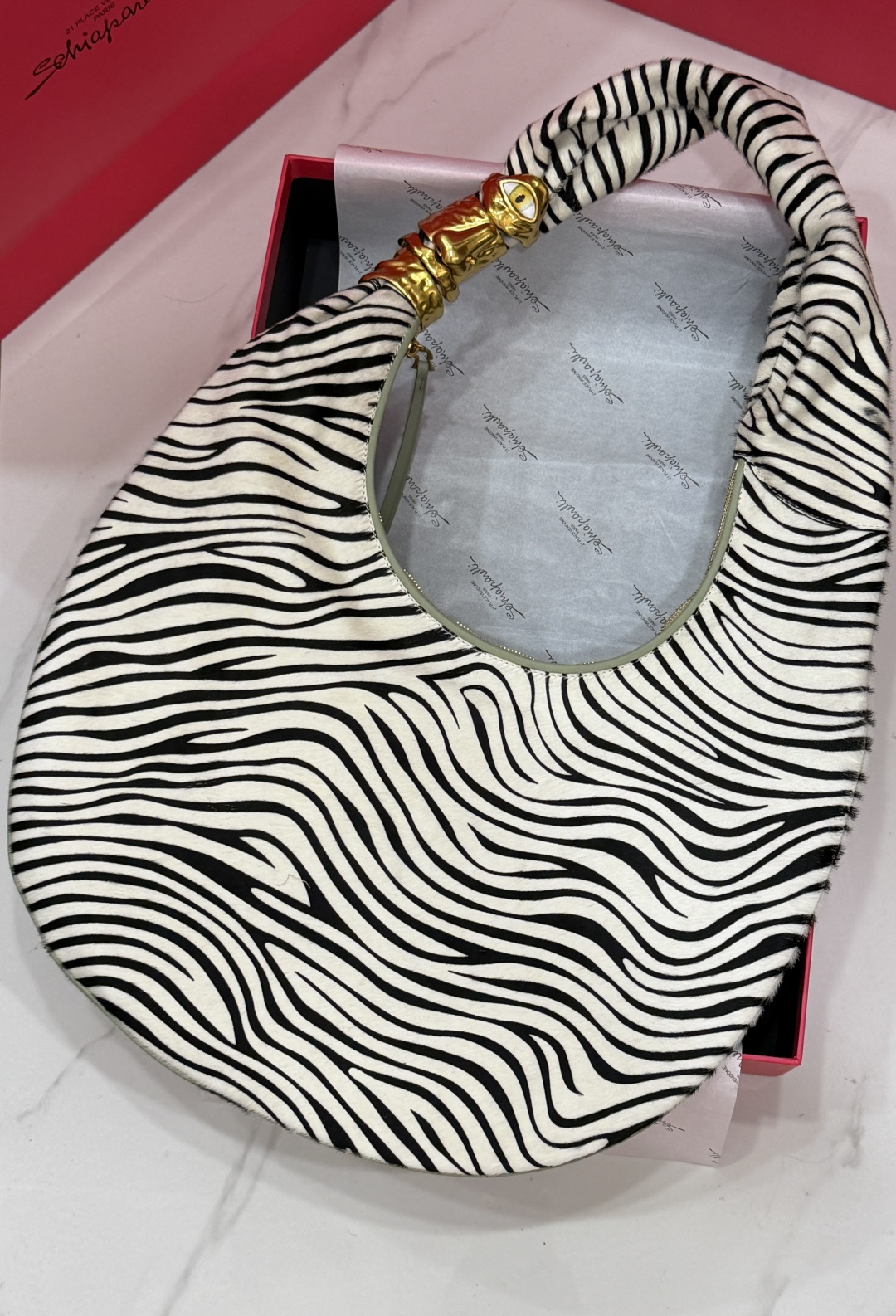 [TOP] Schiaparelli Soufflé Bag 43x60x8cm - Black and White - 711 Luxury