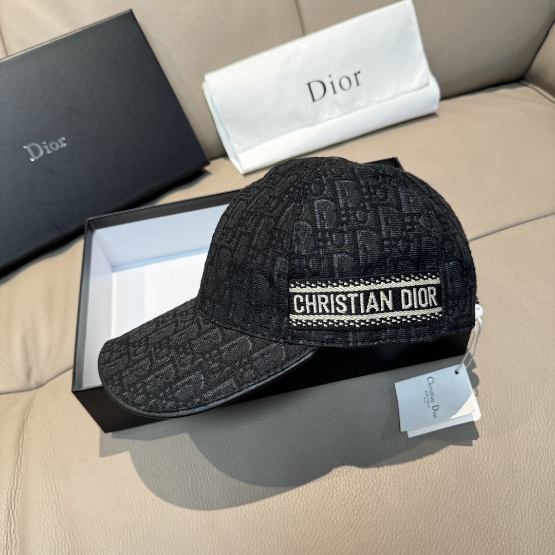 [TOP] Christian Dior Baseball Hat - Black - 711 Luxury