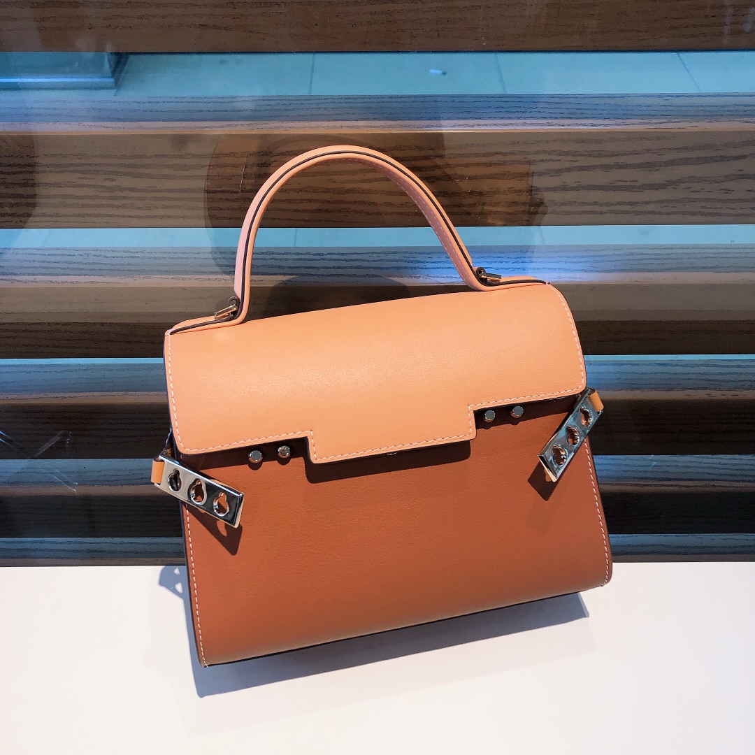 [TOP] Delvaux Tempete Bag Swift Leather 21-8.5-17cm - Orange - 711 Luxury