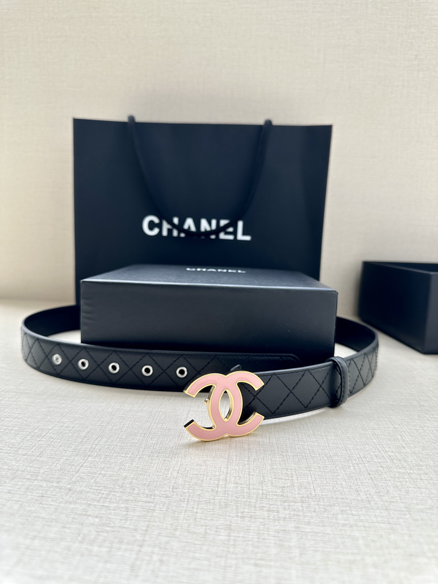 [TOP] CHANEL Cowhide Belt 3 cm - Black - 711 Luxury
