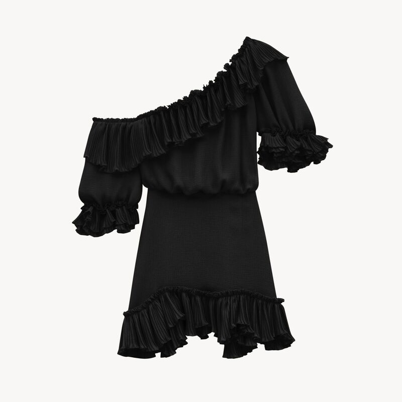 Saint Laurent Ruffled Off-shoulder Dress #386286