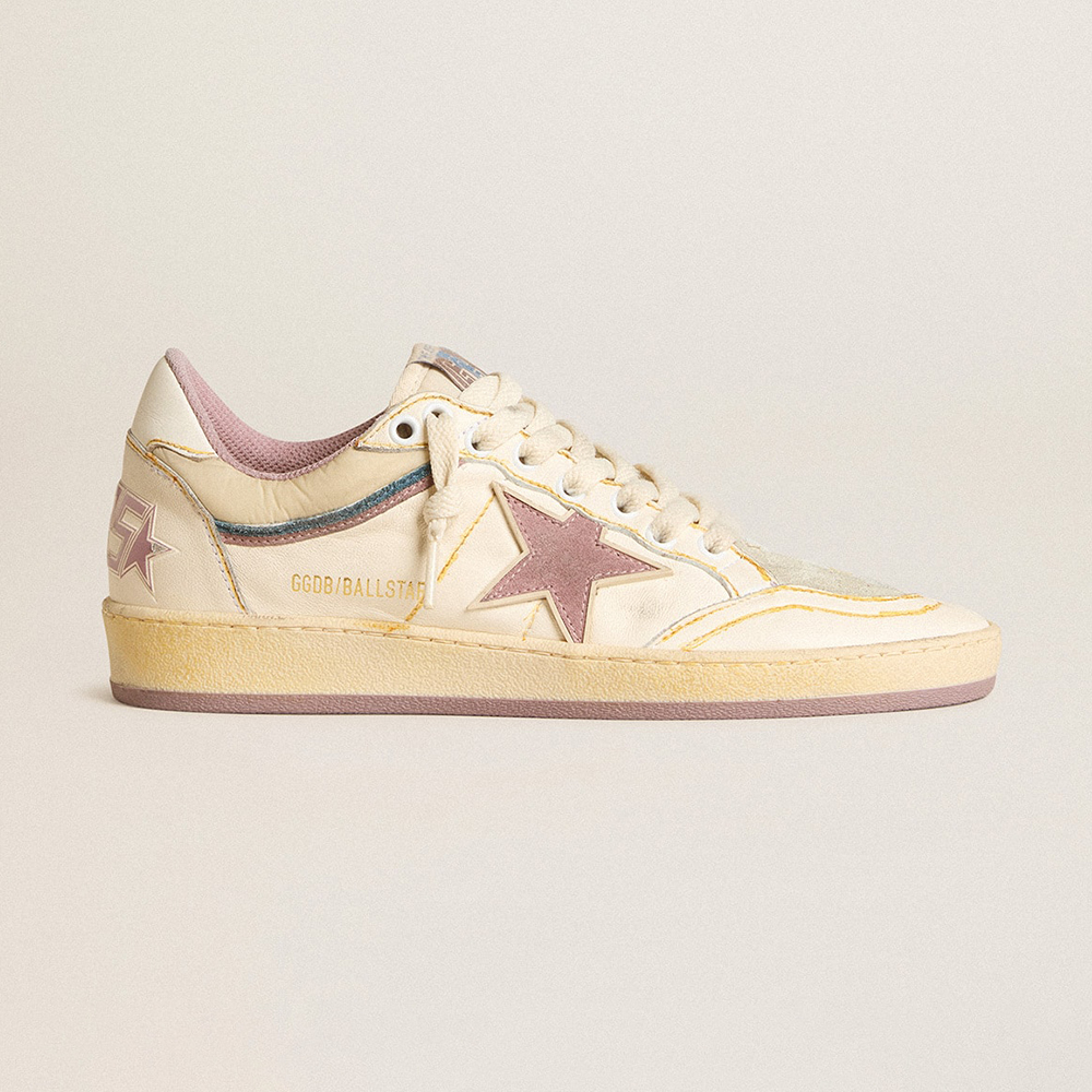 Golden Goose Women's Ball Star in Nappa Leather With Mauve TPU Star and Leather Heel #378528