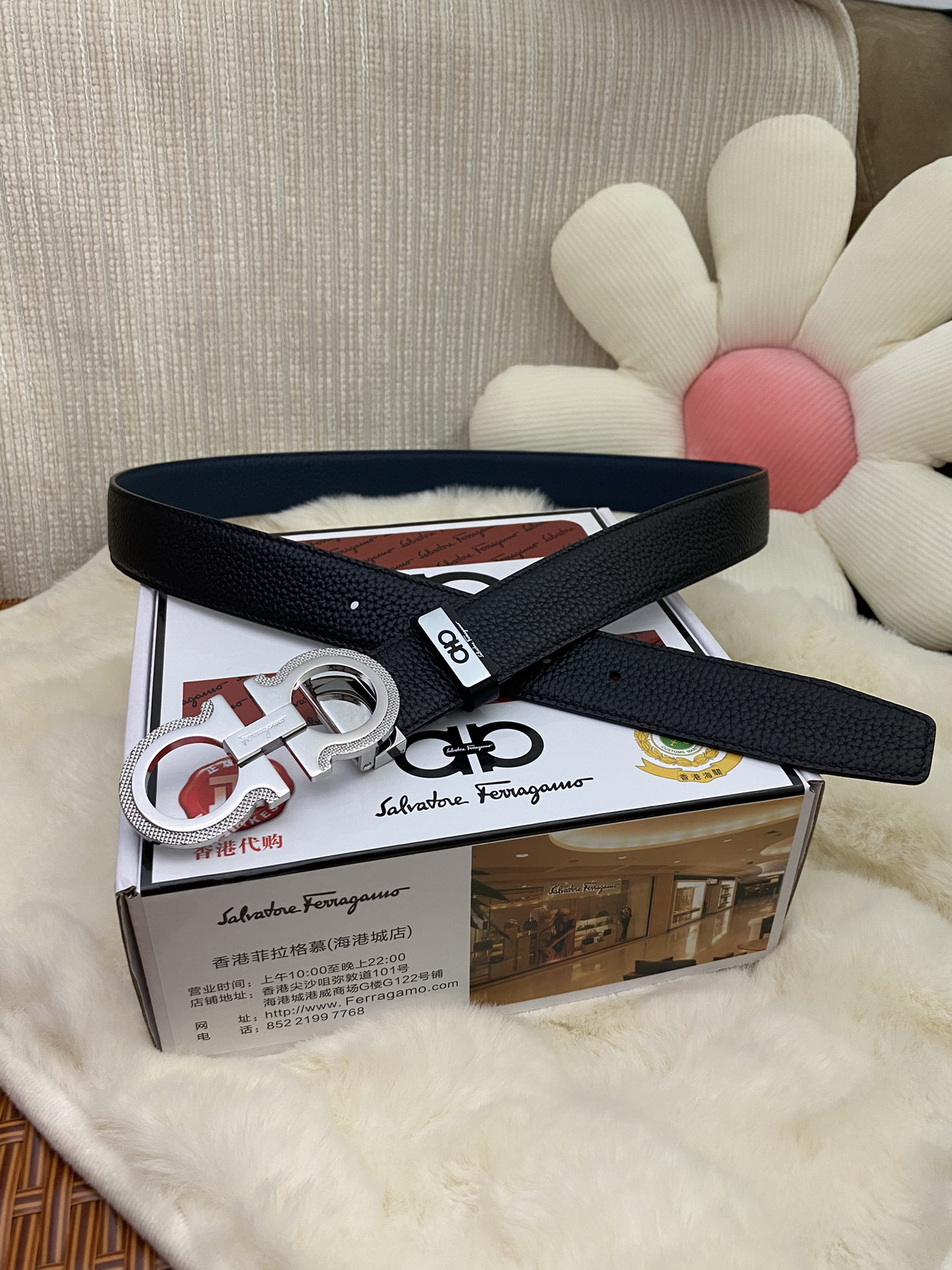 [TOP] Ferragamo Men's Belt 3.5cm - Black - 711 Luxury