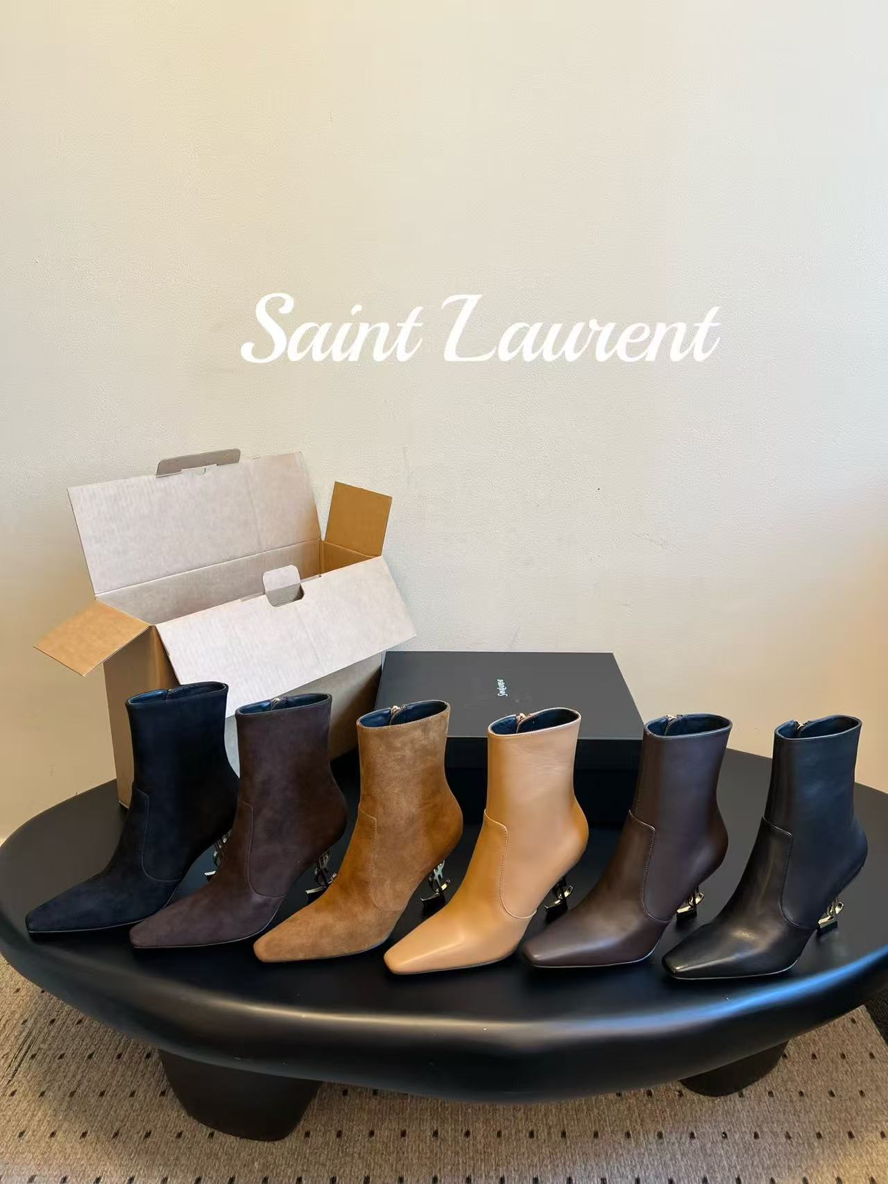Saint Laurent Shoes Saint Laurent Opyum Booties in Smooth Leather 9CM #378075 | Nigo Office
