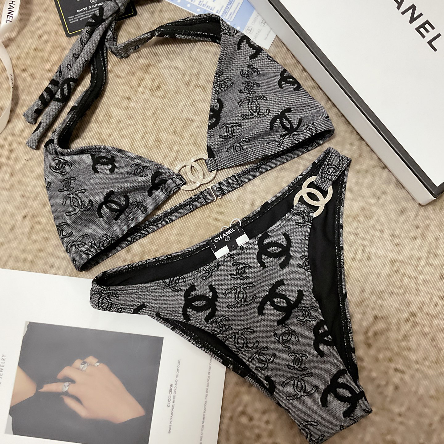 [TOP] CHANEL Bikini Swimsuit - Gray - 711 Luxury