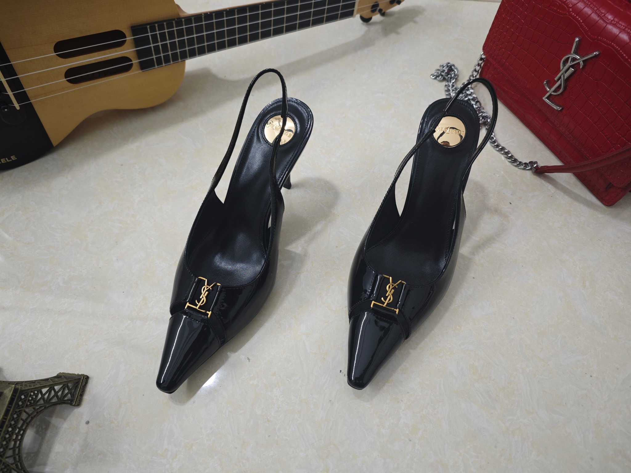 [TOP] Yves Saint Laurent YSL High Heels - Black - 711 Luxury