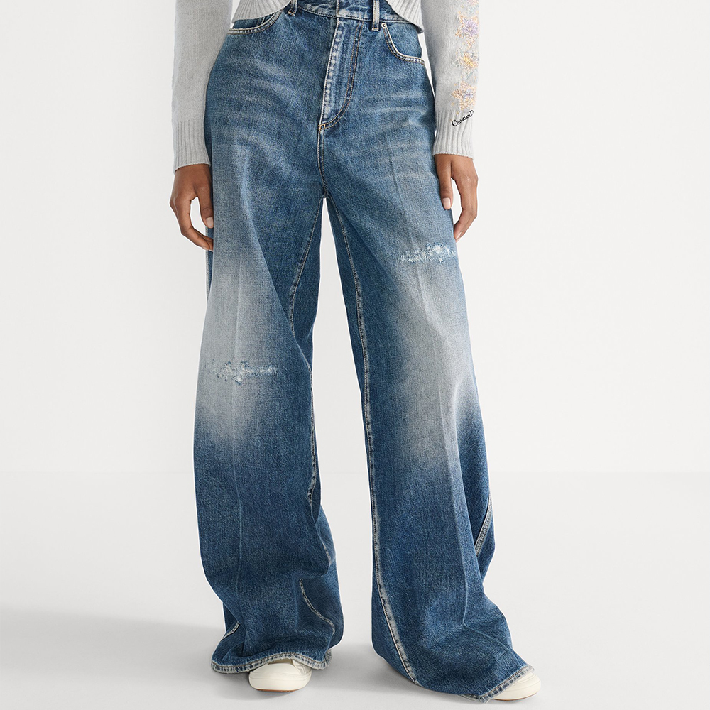 Dior blue Clothing DIOR Flared Jeans Blue Stonewashed Cotton Denim #378865 | Nigo Office